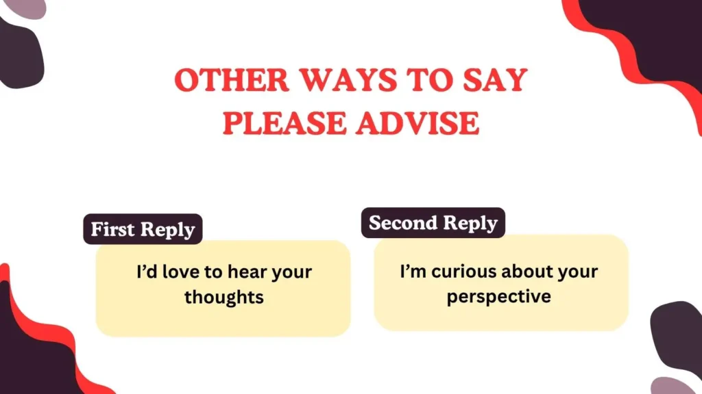 Other Ways to Say Please Advise